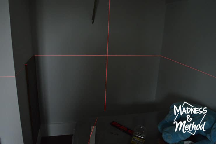 laser level closet shelf