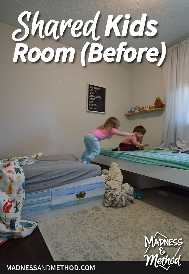 shared kids room before photo