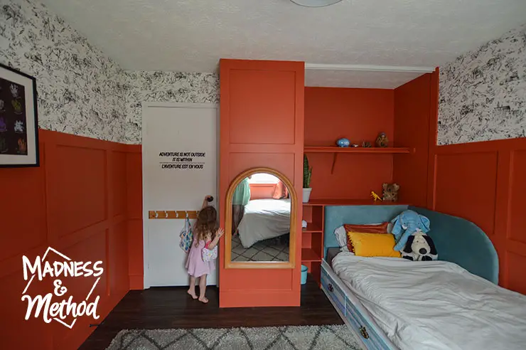 kids red bedroom wall