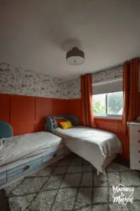 red bedroom beds