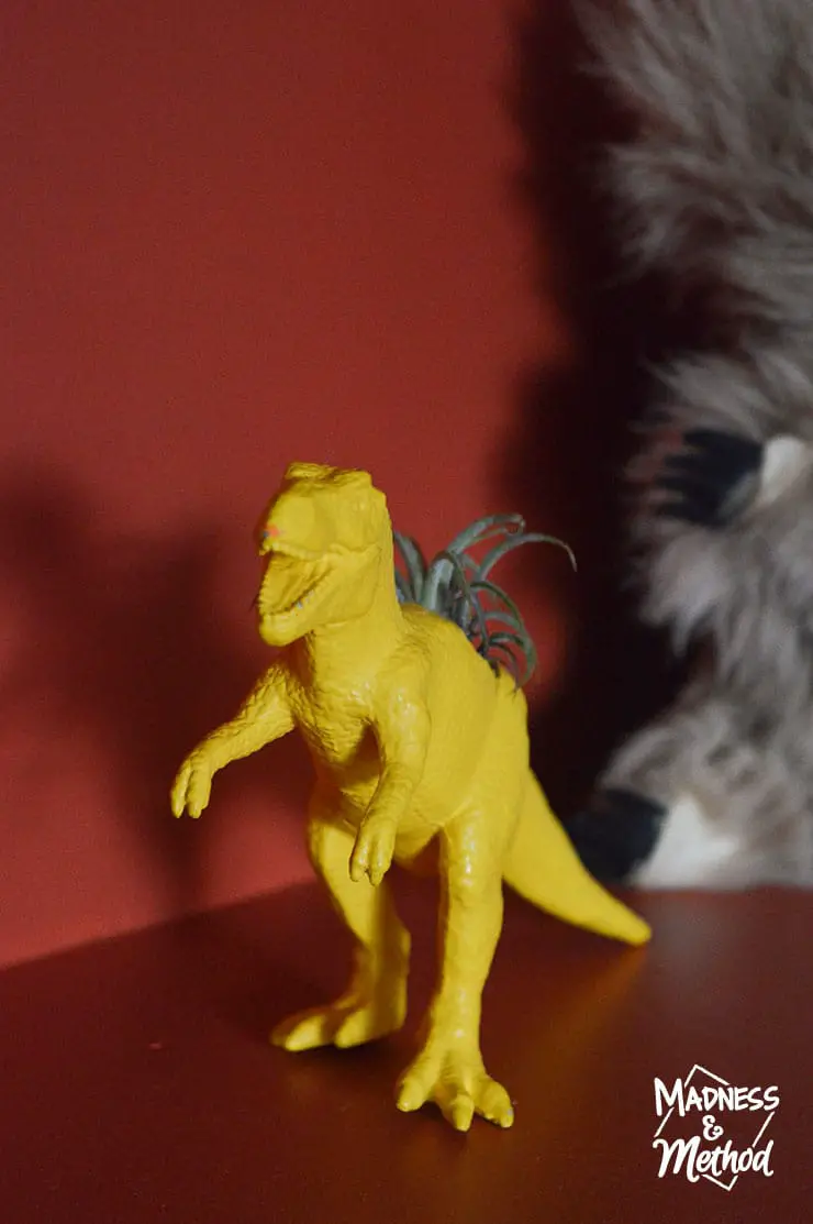 yellow dinosaur planter