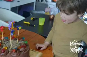 zachary with worms and dirt cake