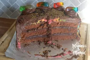 half of worms and dirt cake