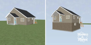 front view cottage render