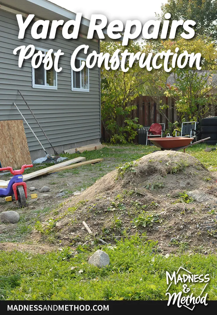 yard repairs post construction before