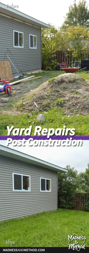 yard repairs before and after