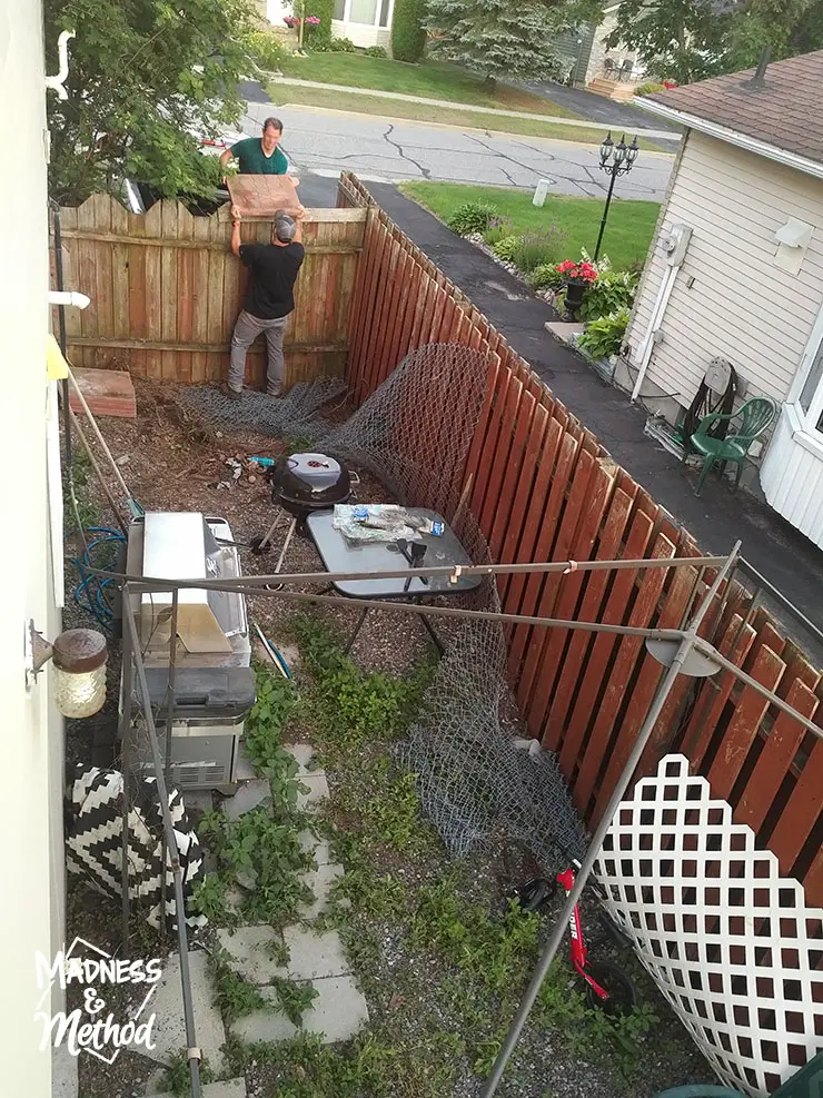 narrow backyard top view