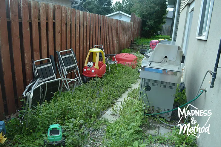 narrow yard with fence