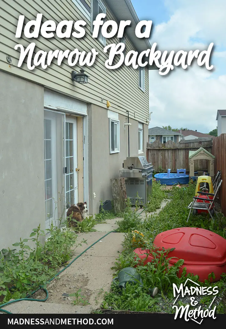 narrow backyard ideas graphic
