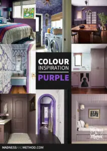 colour inspiration purple text overlay with purple interiors