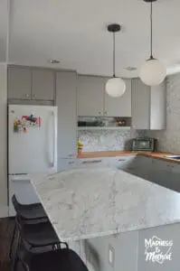 gray and marble kitchen