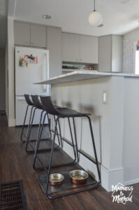 gray kitchen island black stools