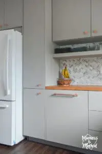 pantry next to fridge