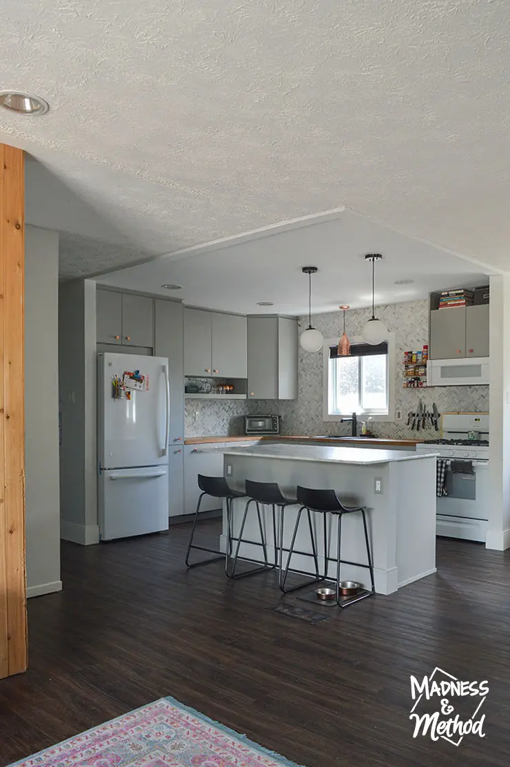 open raised ranch kitchen