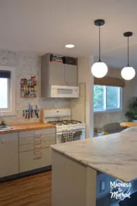 kitchen with lights