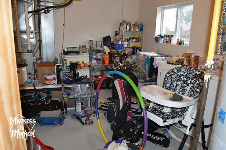 messy laundry room