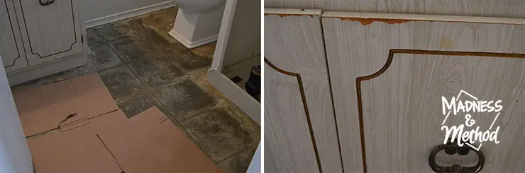 bathroom floors removed