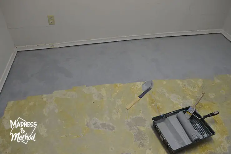 starting to paint concrete floors