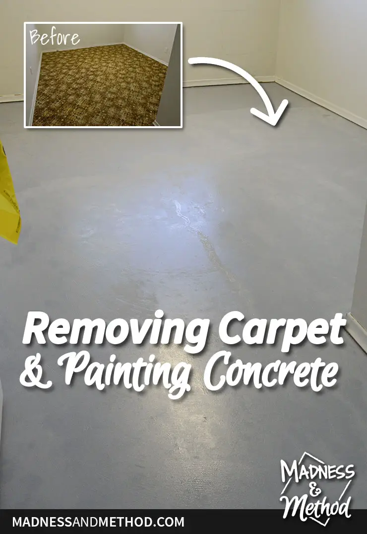 removing carpet painting concrete