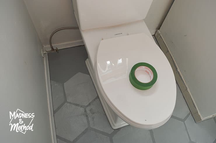 finishing hex floor around toilet