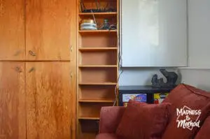 empty wood shelves