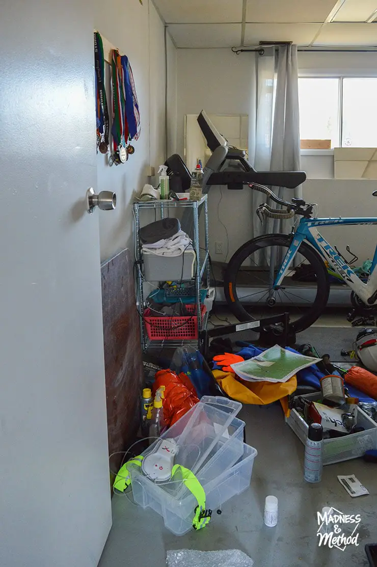 messy workout room