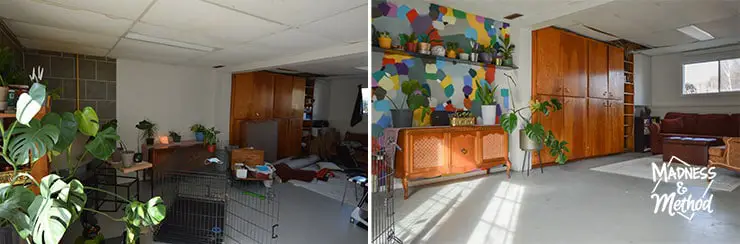 basement storage before after