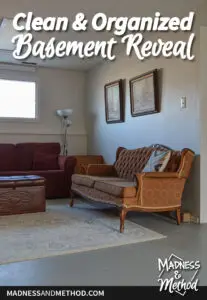 clean and organized basement reveal