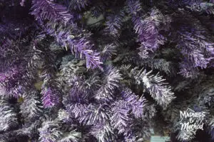 flocking on purple tree
