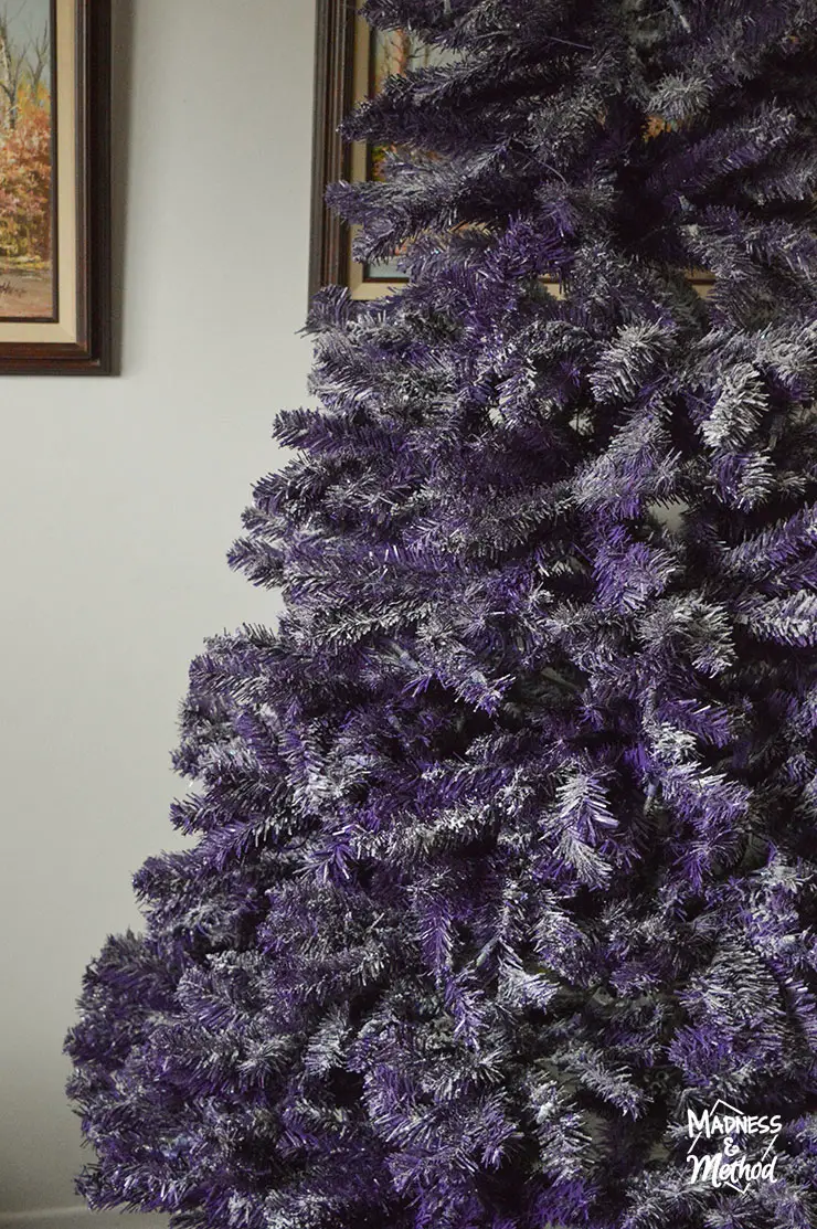purple flocked Christmas tree