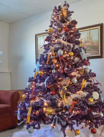 new purple christmas tree decor