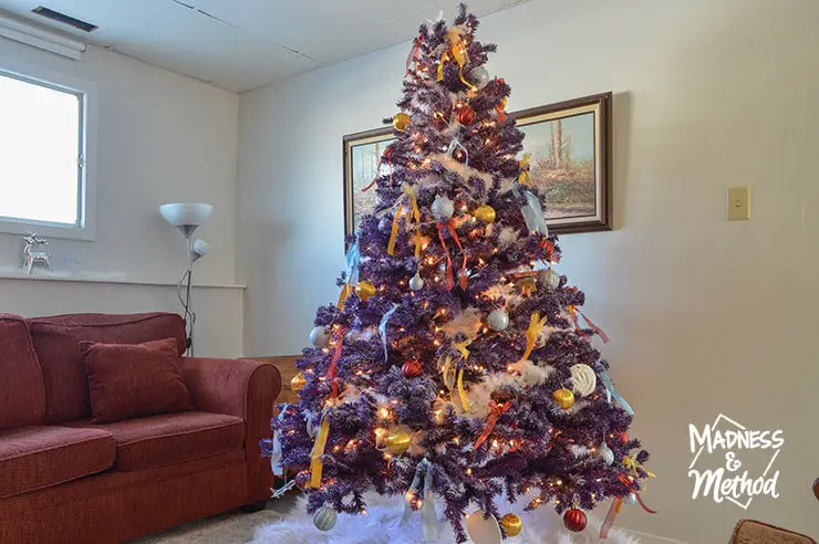 new purple christmas tree decor