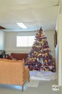 christmas tree in basement