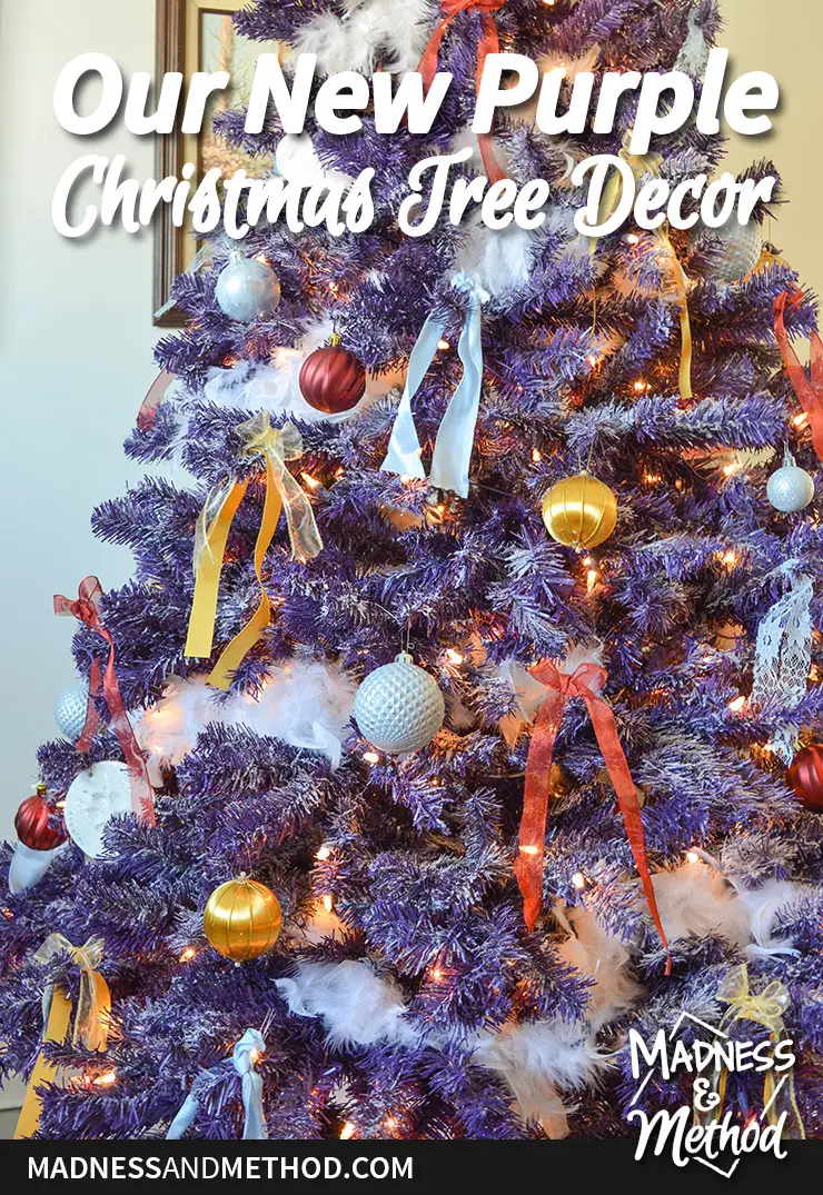 purple christmas tree decor