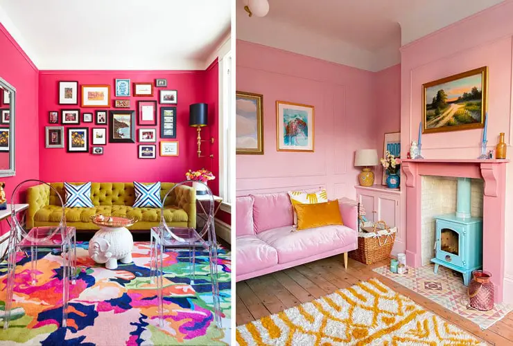 pink living rooms