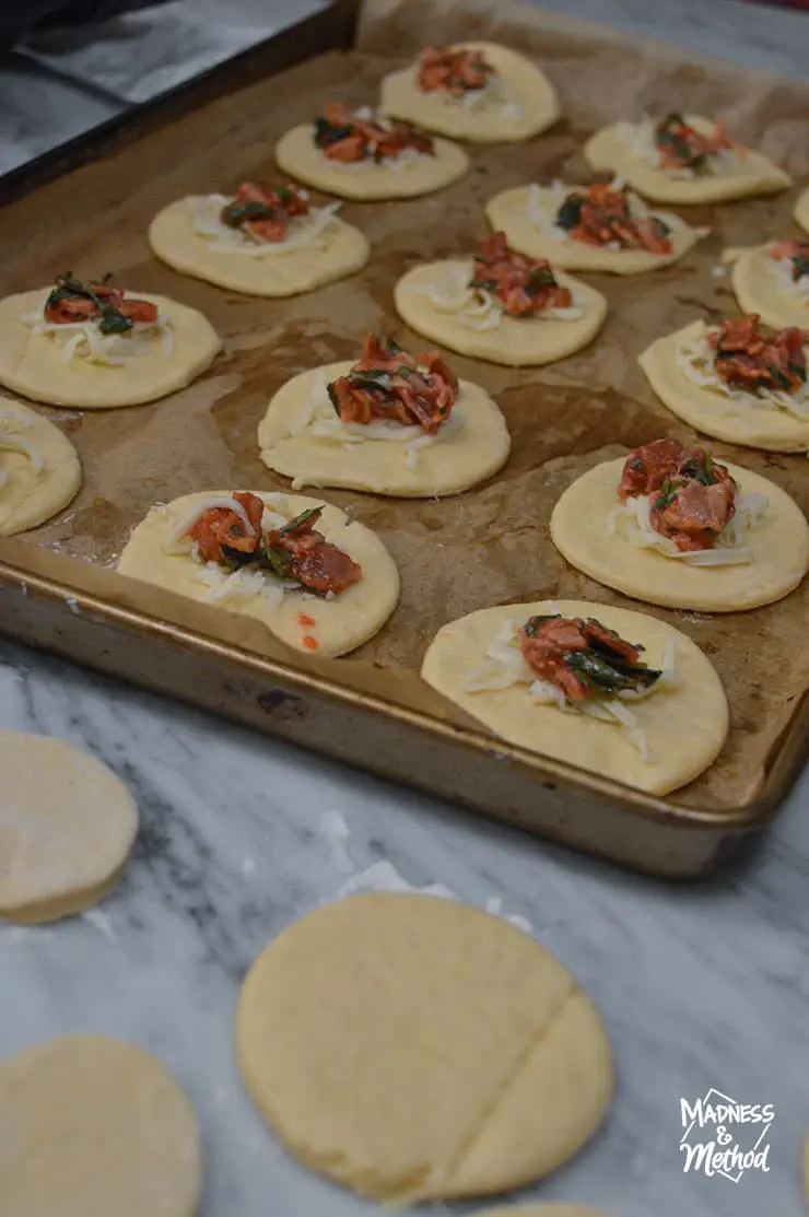 savoury hand pie basil buns