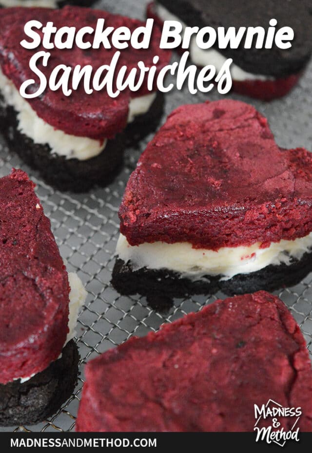 Stacked Brownie Sandwiches Madness & Method