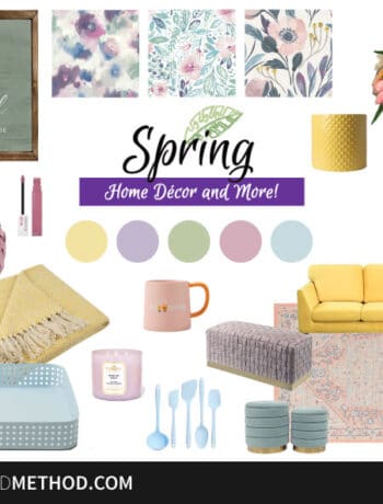 spring home decor products moodboard