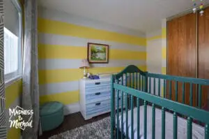 striped nursery yellow and white