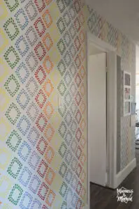 hallway after with rainbow accents