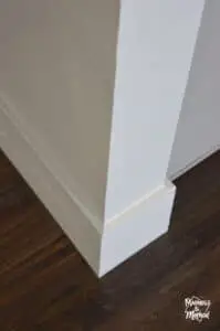 baseboard installation with wall paint