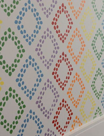 rainbow diamond wall stencil