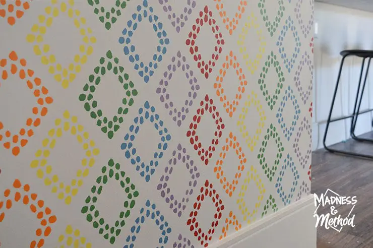 rainbow diamond wall stencil