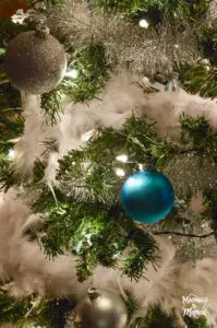 silver and blue christmas tree decor