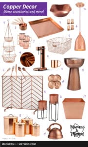 copper home accessories