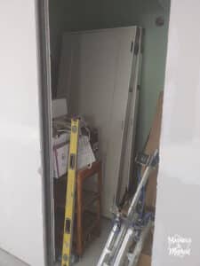 basement bathroom used as storage