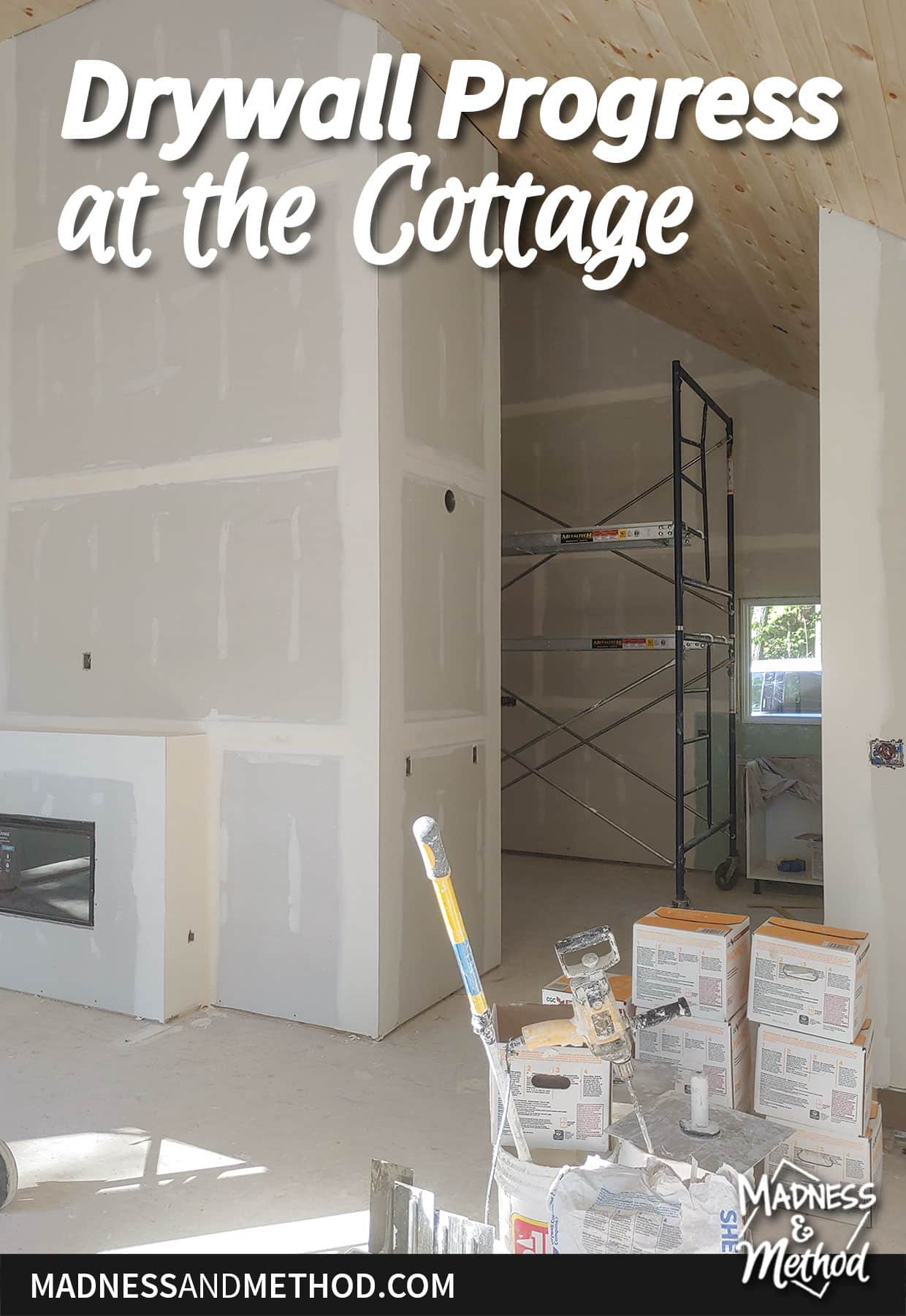 off centre fireplace drywall