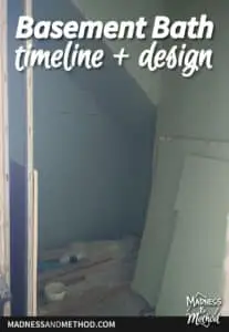 basement bath timeline and design