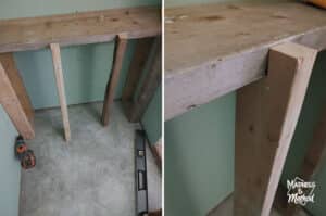 shower ledge construction