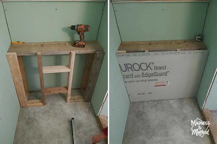 shower ledge construction